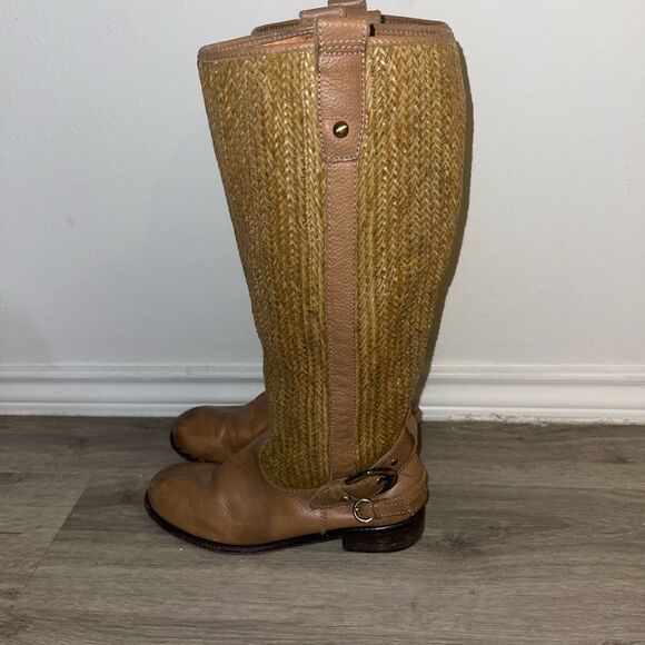 Anthropologie Schuler & Sons woven leather riding boots - Picture 2 of 9